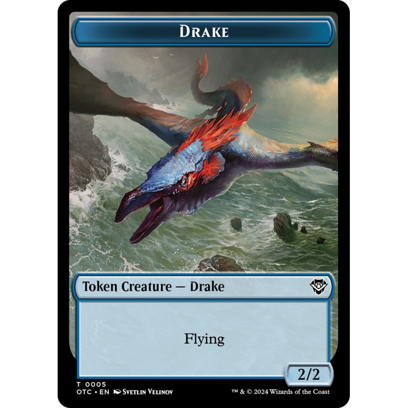 Drake // Soldier (0026) Double-Sided Token [Outlaws of Thunder Junction Commander Tokens]
