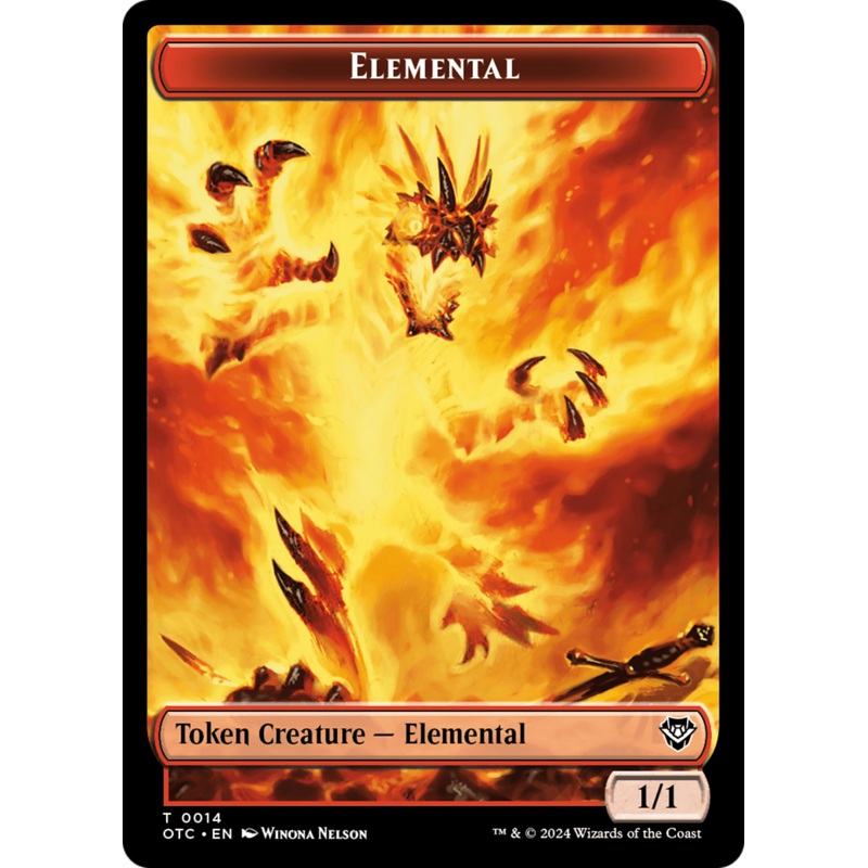 Elemental (0014) // Soldier (0026) Double-Sided Token [Outlaws of Thunder Junction Commander Tokens]