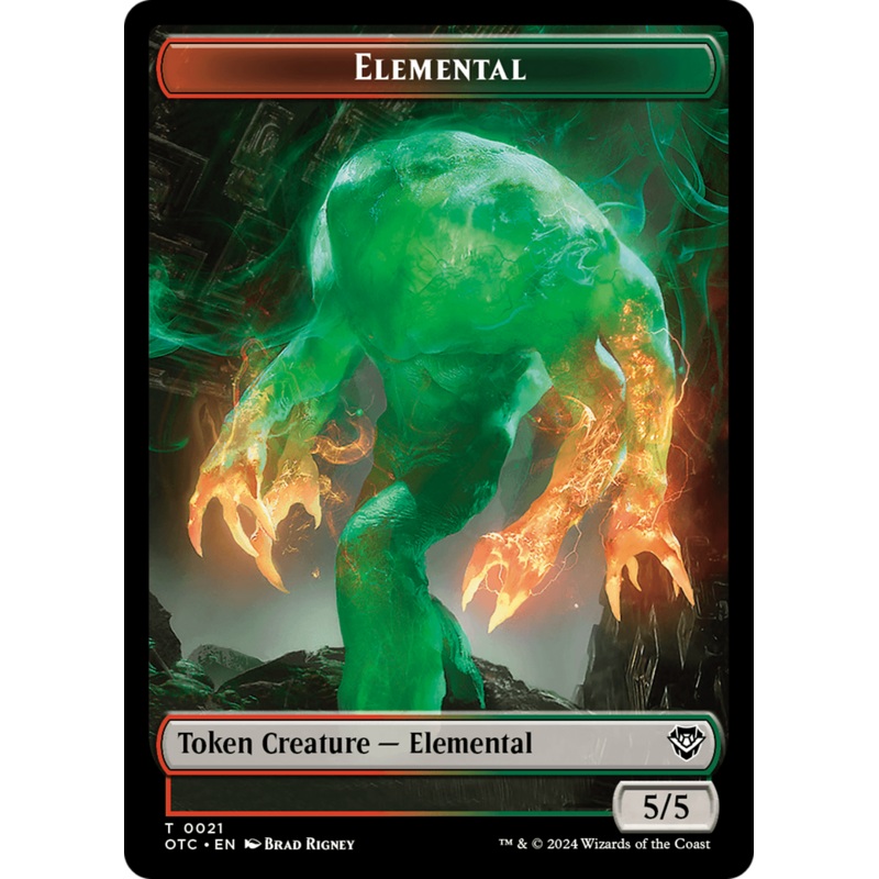 Elemental (0021) // Angel Double-Sided Token [Outlaws of Thunder Junction Commander Tokens]