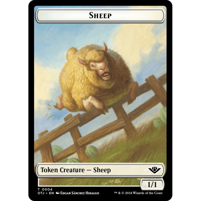 Sheep // Plot Double-Sided Token [Outlaws of Thunder Junction Tokens]