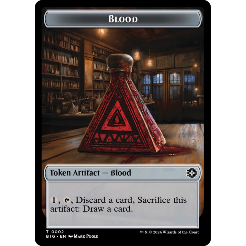 Blood // Plot Double-Sided Token [Outlaws of Thunder Junction: The Big Score Tokens]