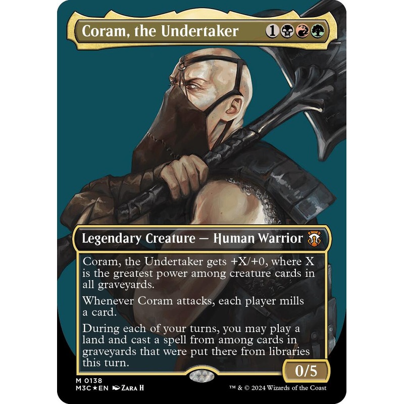 Coram, the Undertaker (Borderless) (Ripple Foil) [Modern Horizons 3 Commander]