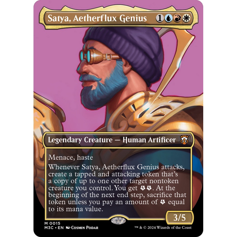 Satya, Aetherflux Genius (Borderless) [Modern Horizons 3 Commander]