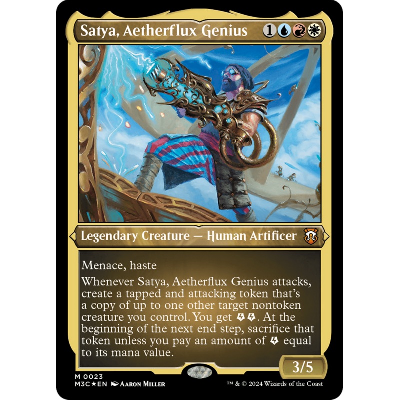 Satya, Aetherflux Genius (Foil Etched) [Modern Horizons 3 Commander]