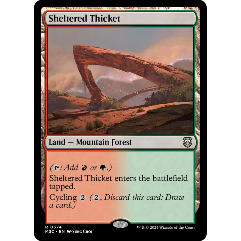 Sheltered Thicket (Ripple Foil) [Modern Horizons 3 Commander]