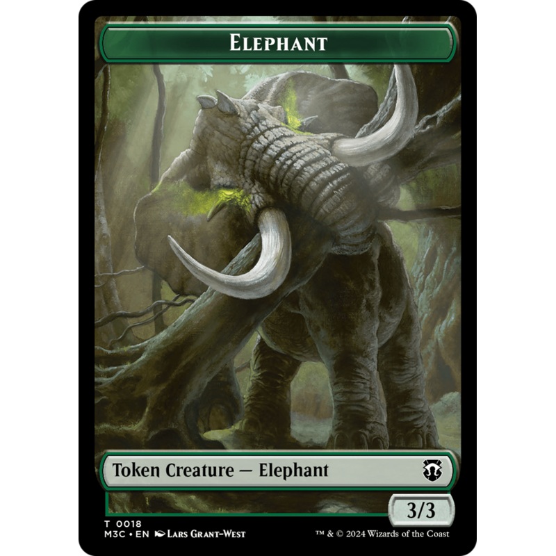 Elephant // Beast (0016) Double-Sided Token [Modern Horizons 3 Commander Tokens]
