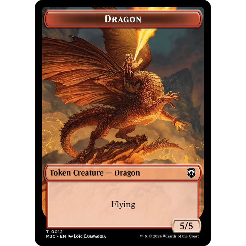 Dragon (Ripple Foil) // Copy Double-Sided Token [Modern Horizons 3 Commander Tokens]