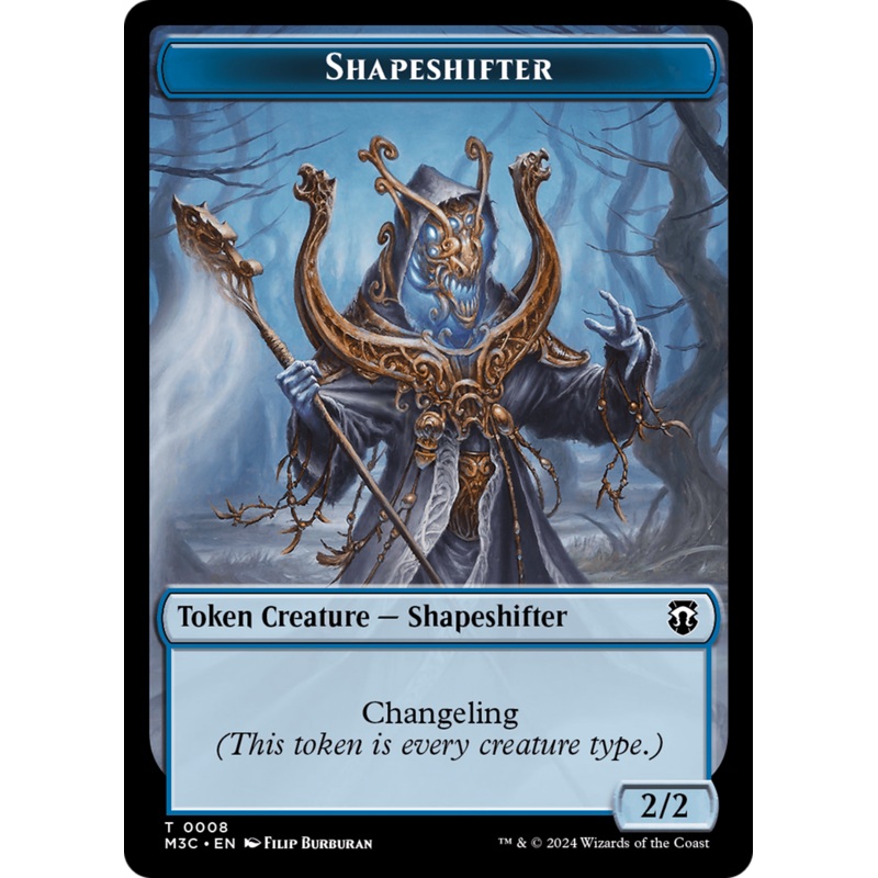 Shapeshifter (0008) (Ripple Foil) // Dragon Double-Sided Token [Modern Horizons 3 Commander Tokens]