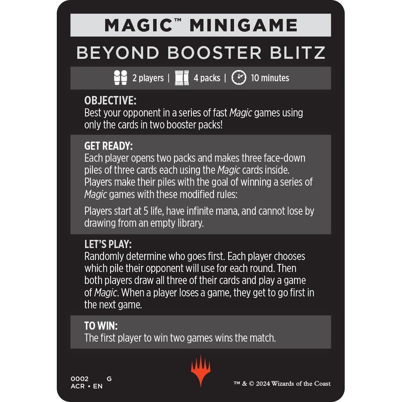 Beyond Booster Blitz (Magic Minigame) [Assassin's Creed Minigame]