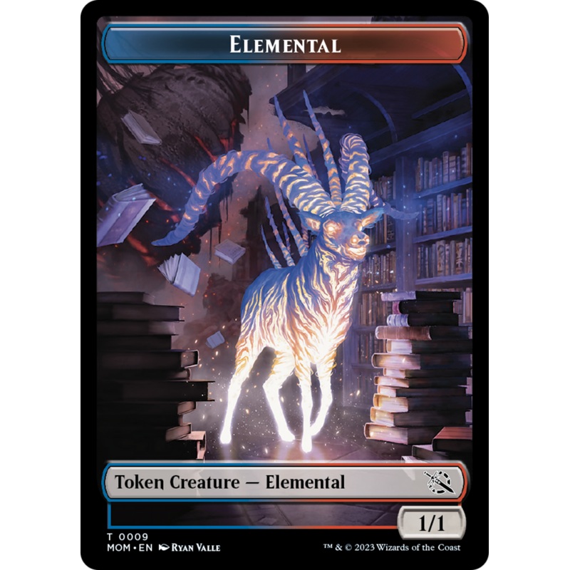 Elemental (9) // Zombie Double-Sided Token [March of the Machine Tokens]