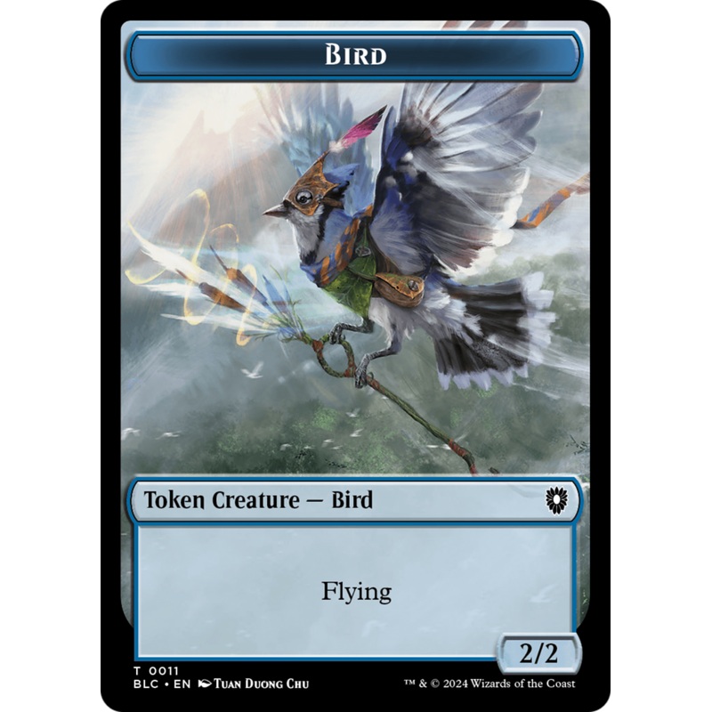 Bird (011) // Shark Double-Sided Token [Bloomburrow Commander Tokens]