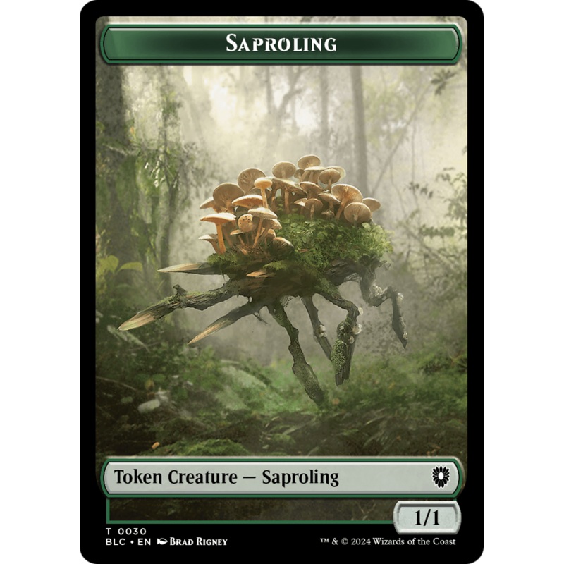 Saproling // Treasure Double-Sided Token [Bloomburrow Commander Tokens]