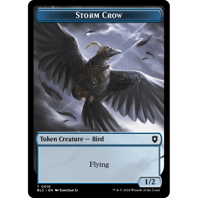 Storm Crow // Frog Lizard Double-Sided Token [Bloomburrow Commander Tokens]