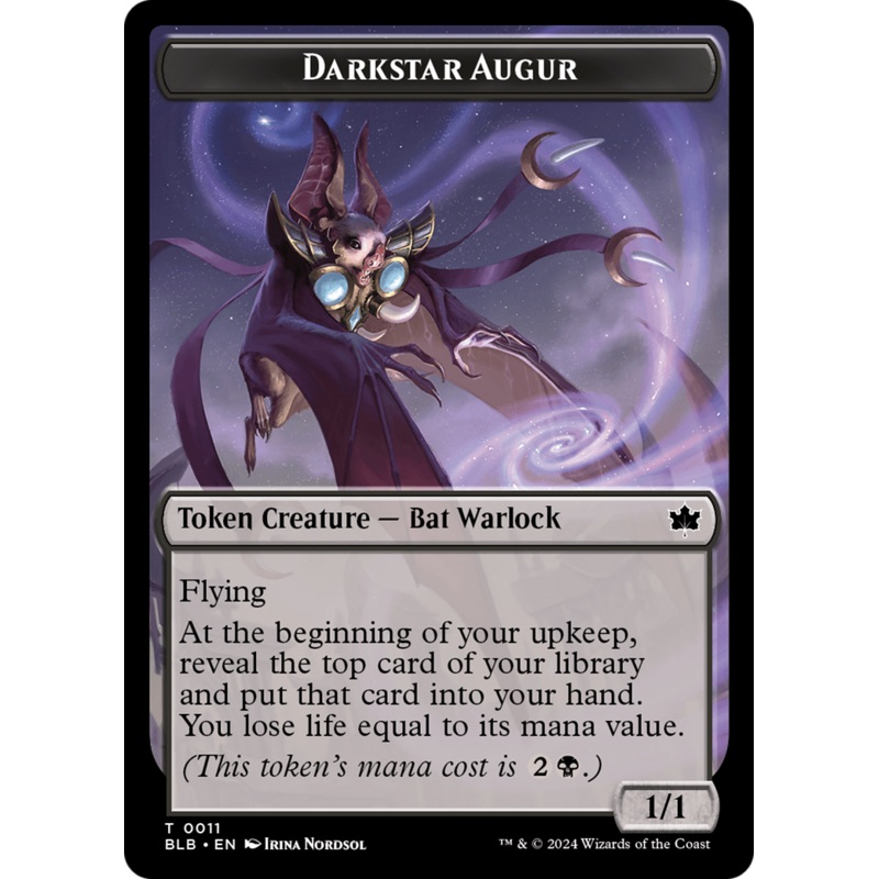 Darkstar Augur Token [Bloomburrow Tokens]
