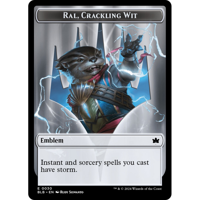 Emblem - Ral, Crackling Wit [Bloomburrow Tokens]