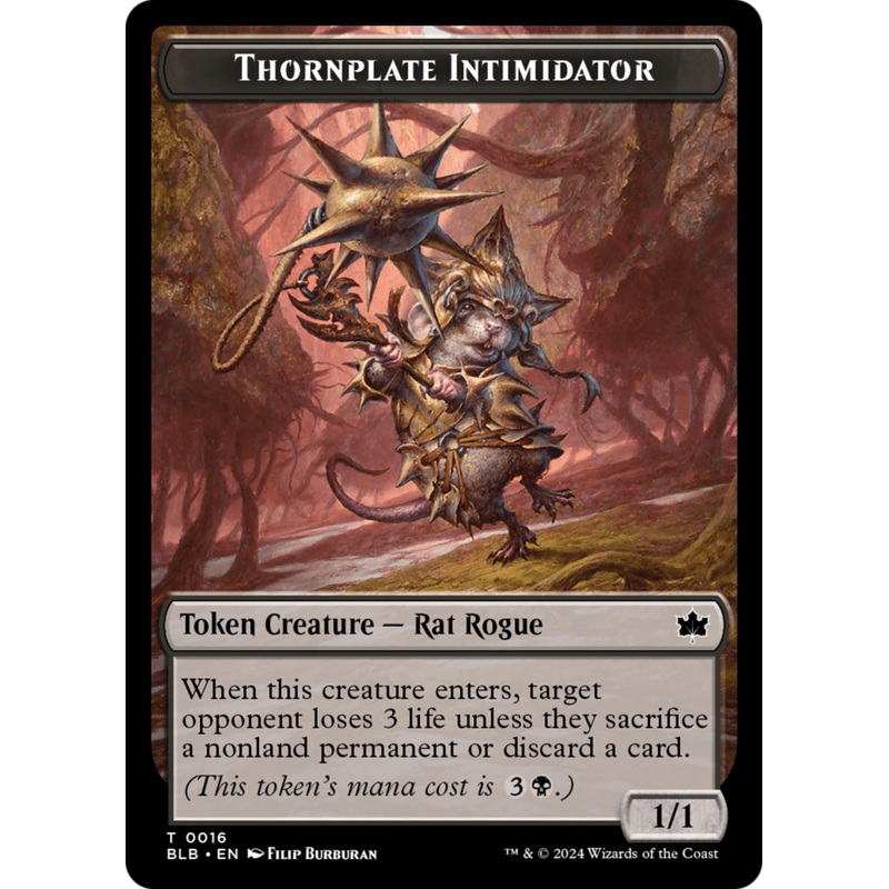 Thornplate Intimidator Token [Bloomburrow Tokens]