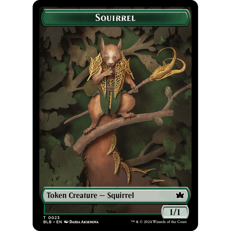 Squirrel // Darkstar Augur Double-Sided Token [Bloomburrow Tokens]