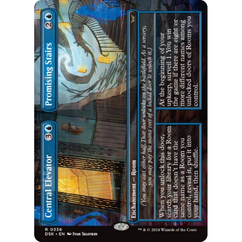 Central Elevator // Promising Stairs (Borderless) [Duskmourn: House of Horror]