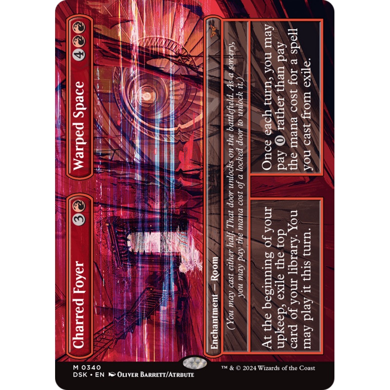 Charred Foyer // Warped Space (Borderless) [Duskmourn: House of Horror]