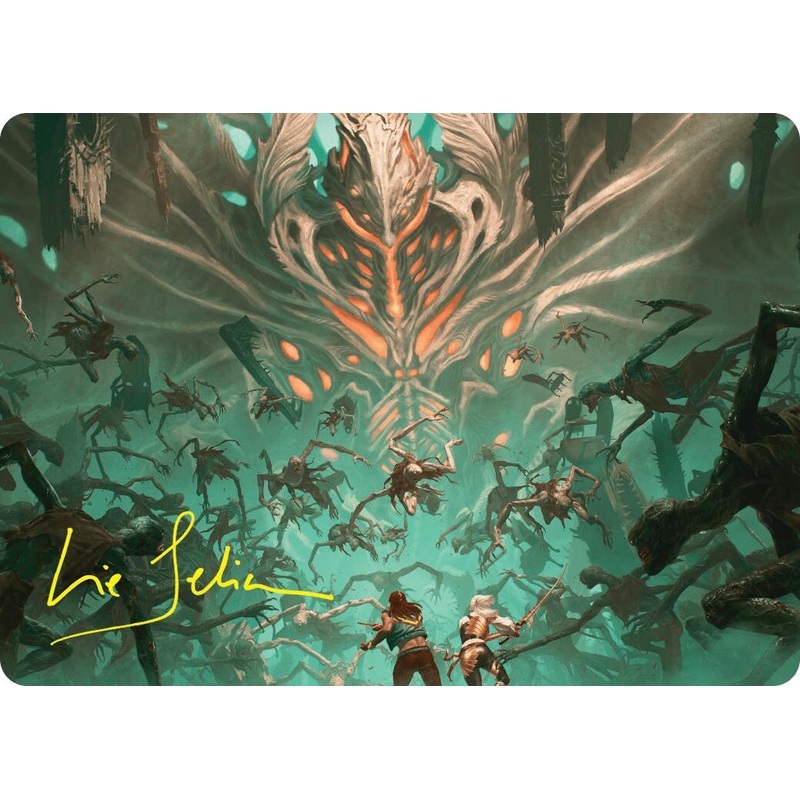 Valgavoth's Onslaught Art Card (Gold-Stamped Signature) [Duskmourn: House of Horror Art Series]