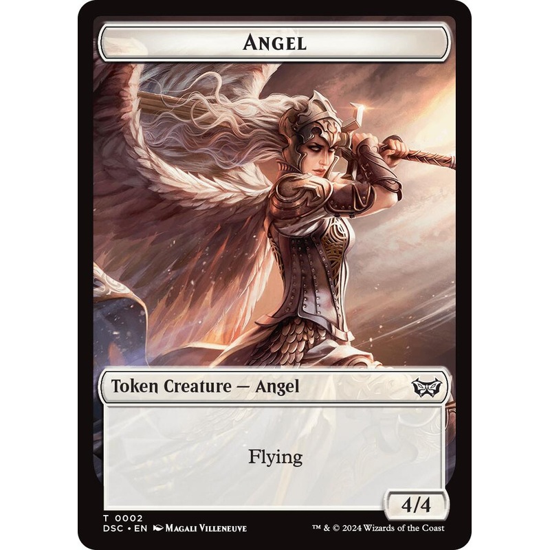 Angel // Glimmer Double-Sided Token [Duskmourn: House of Horror Commander Tokens]