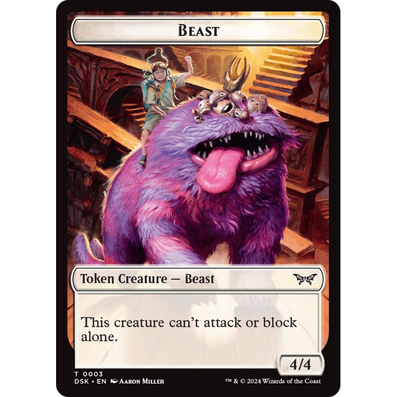Beast // Manifest Double-Sided Token [Duskmourn: House of Horror Tokens]