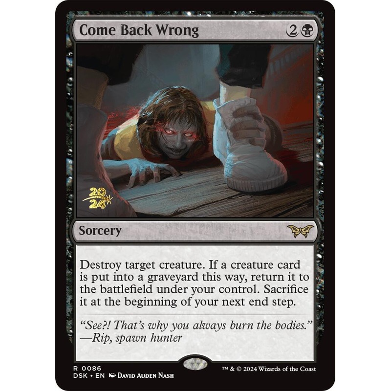 Come Back Wrong (0086) [Duskmourn: House of Horror Prerelease Promos]