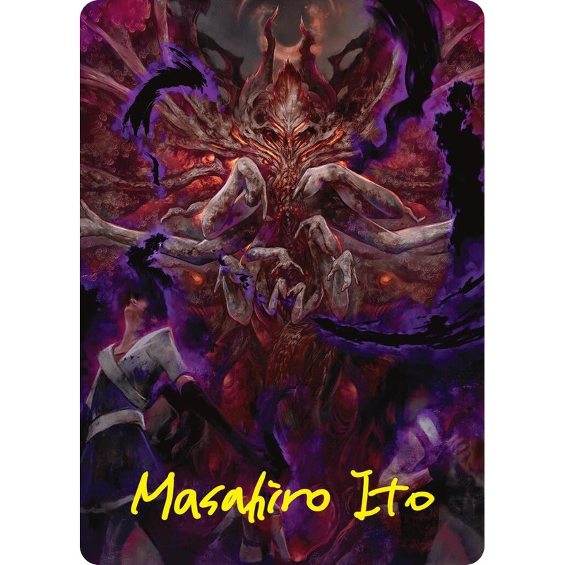 Damnation Art Card (Gold-Stamped Signature) [Duskmourn: House of Horror Art Series]