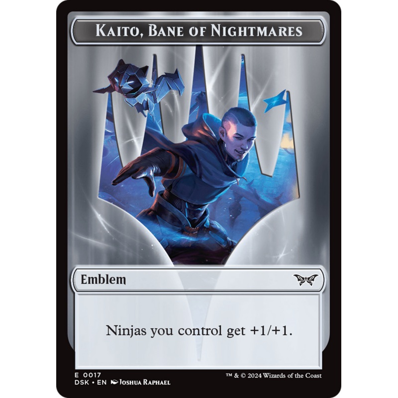 Emblem - Kaito, Bane of Nightmares // Gremlin Double-Sided Token [Duskmourn: House of Horror Tokens]