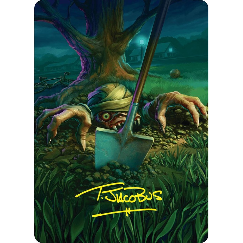 Exhume Art Card (Gold-Stamped Signature) [Duskmourn: House of Horror Art Series]