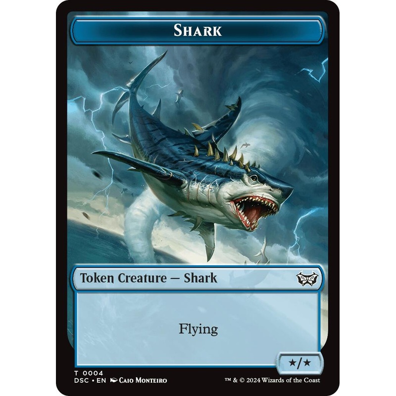 Shark // Copy Double-Sided Token [Duskmourn: House of Horror Commander Tokens]