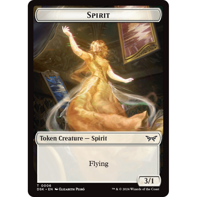 Spirit (0006) // Manifest Double-Sided Token [Duskmourn: House of Horror Tokens]