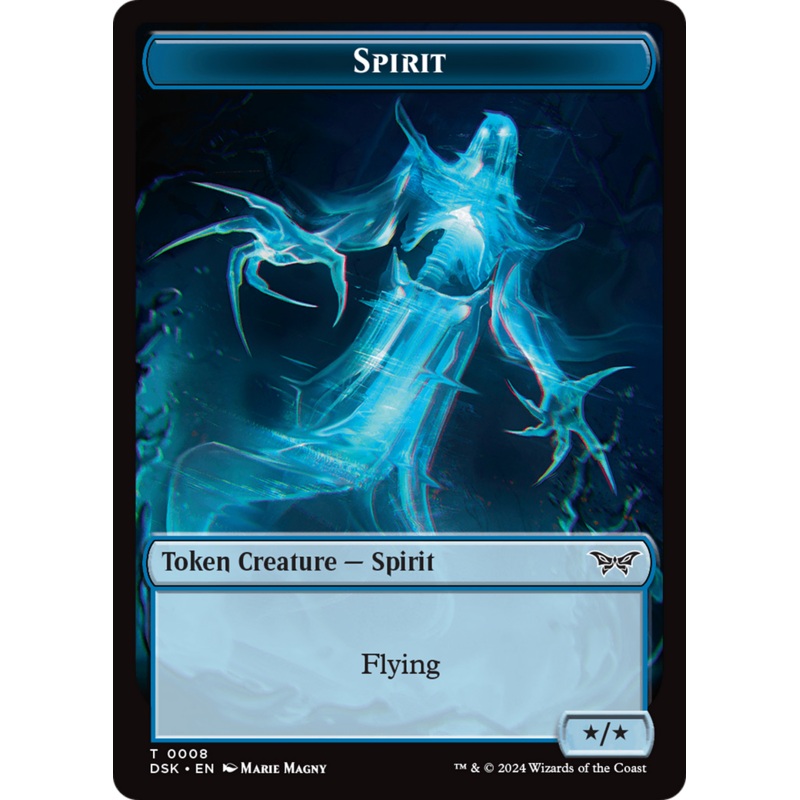 Spirit (0008) // Manifest Double-Sided Token [Duskmourn: House of Horror Tokens]