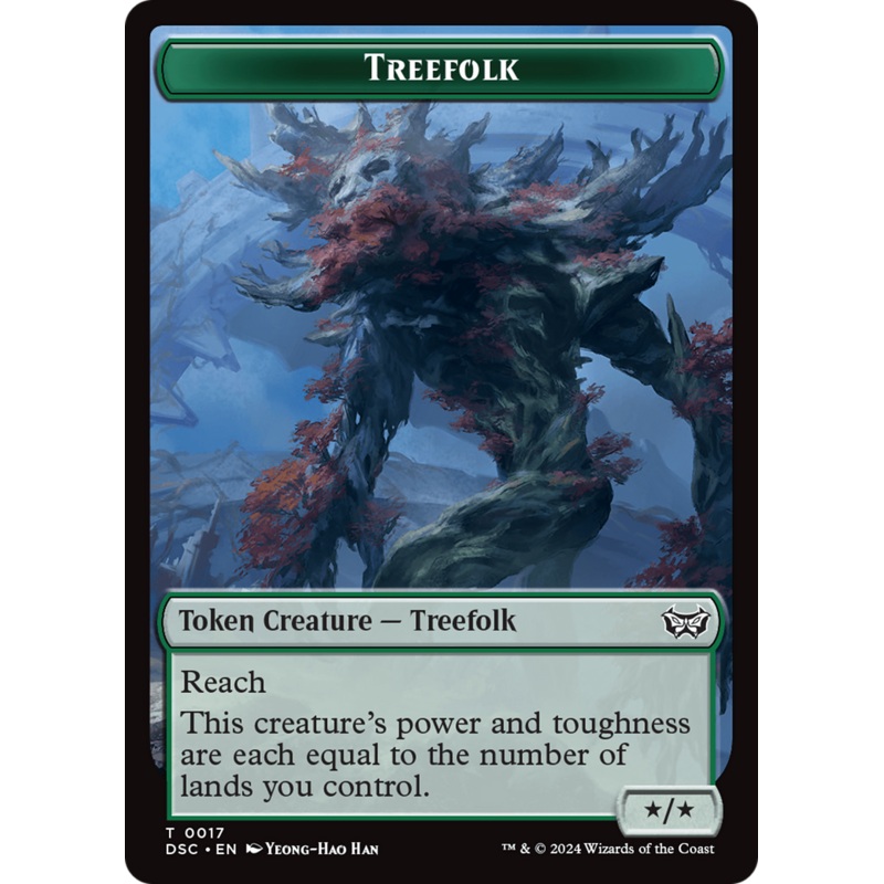 Treefolk // Spider Double-Sided Token [Duskmourn: House of Horror Commander Tokens]