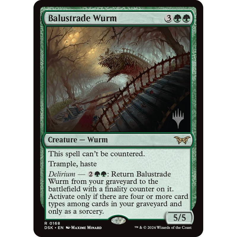 Balustrade Wurm (Promo Pack) [Duskmourn: House of Horror Promos]