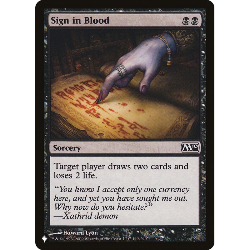 Sign in Blood (M10) [The List]