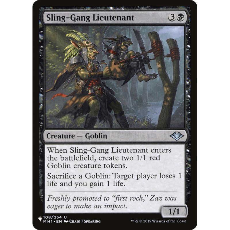 Sling-Gang Lieutenant [The List]