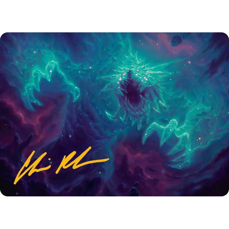 Cosmogoyf Art Card (Gold-Stamped Signature) [Edge of Eternities Art Series]