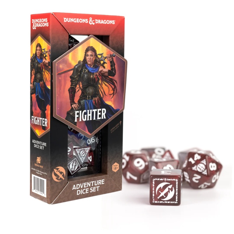 Dungeons & Dragons: Adventure RPG Polyhedral Dice Set - Fighter (Red) [17ct]