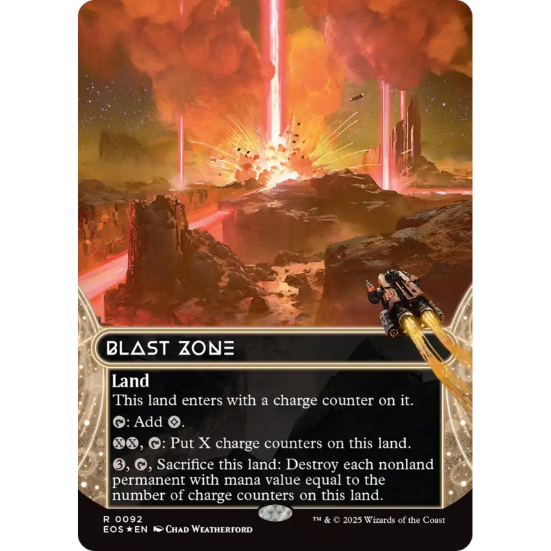 Blast Zone (0092) (Borderless) (Fracture Foil) [Edge of Eternities: Stellar Sights]