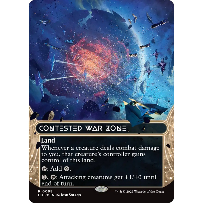 Contested War Zone (0098) (Borderless) (Galaxy Foil) [Edge of Eternities: Stellar Sights]