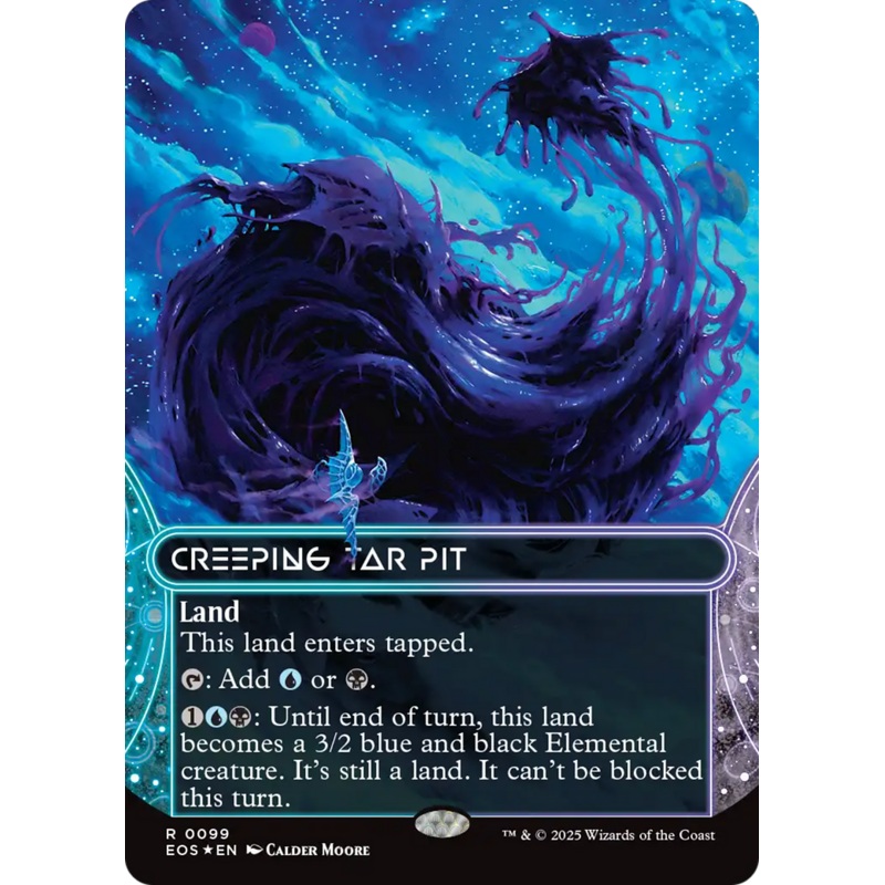 Creeping Tar Pit (0099) (Borderless) (Galaxy Foil) [Edge of Eternities: Stellar Sights]