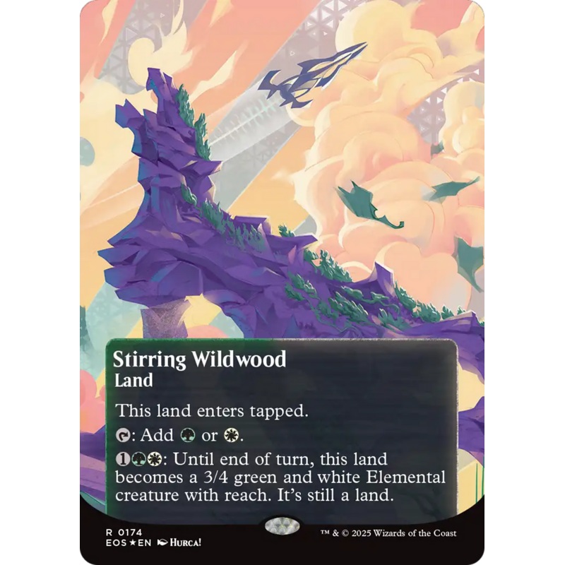 Stirring Wildwood (0174) (Borderless) (Galaxy Foil) [Edge of Eternities: Stellar Sights]