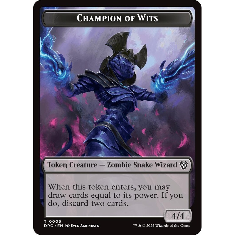 Champion of Wits // Zombie (0003) Double-Sided Token [Aetherdrift Tokens]