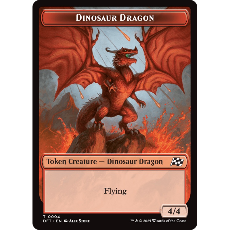 Dinosaur Dragon // Treasure Double-Sided Token [Aetherdrift Tokens]