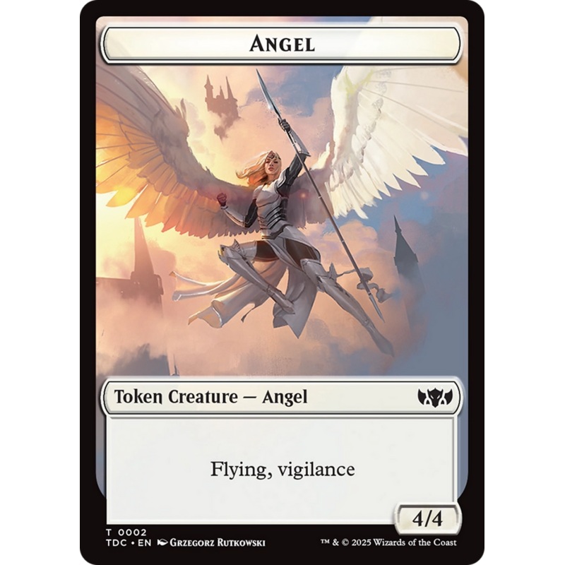 Angel // Spirit Double-Sided Token [Tarkir: Dragonstorm Commander Tokens]