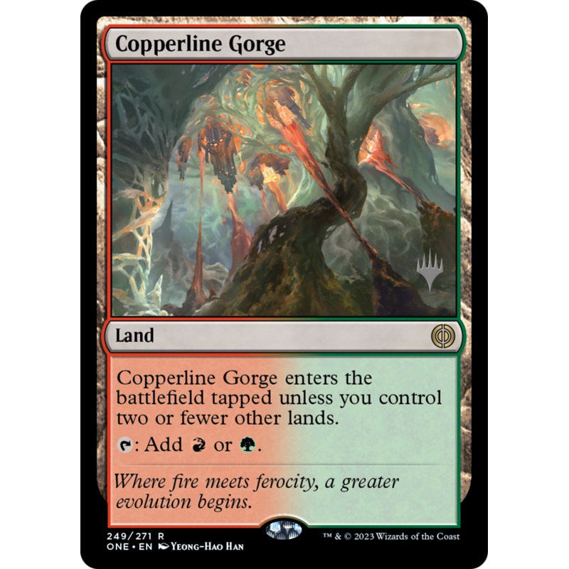 Copperline Gorge (Promo Pack) [Phyrexia: All Will Be One Promos]
