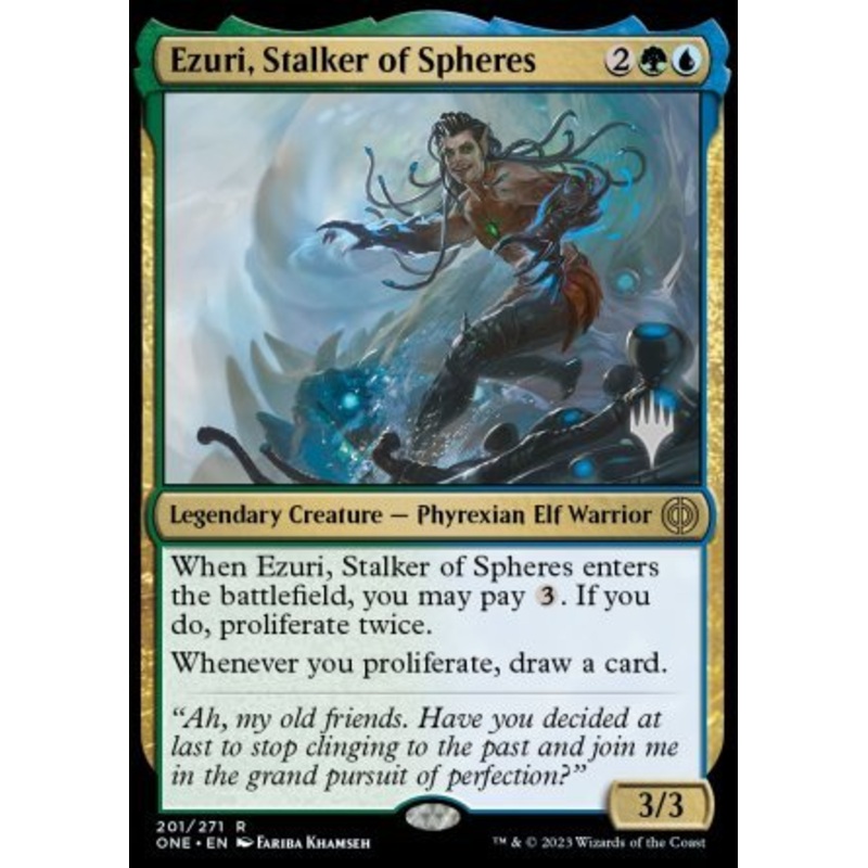 Ezuri, Stalker of Spheres (Promo Pack) [Phyrexia: All Will Be One Promos]