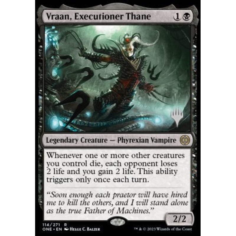 Vraan, Executioner Thane (Promo Pack) [Phyrexia: All Will Be One Promos]