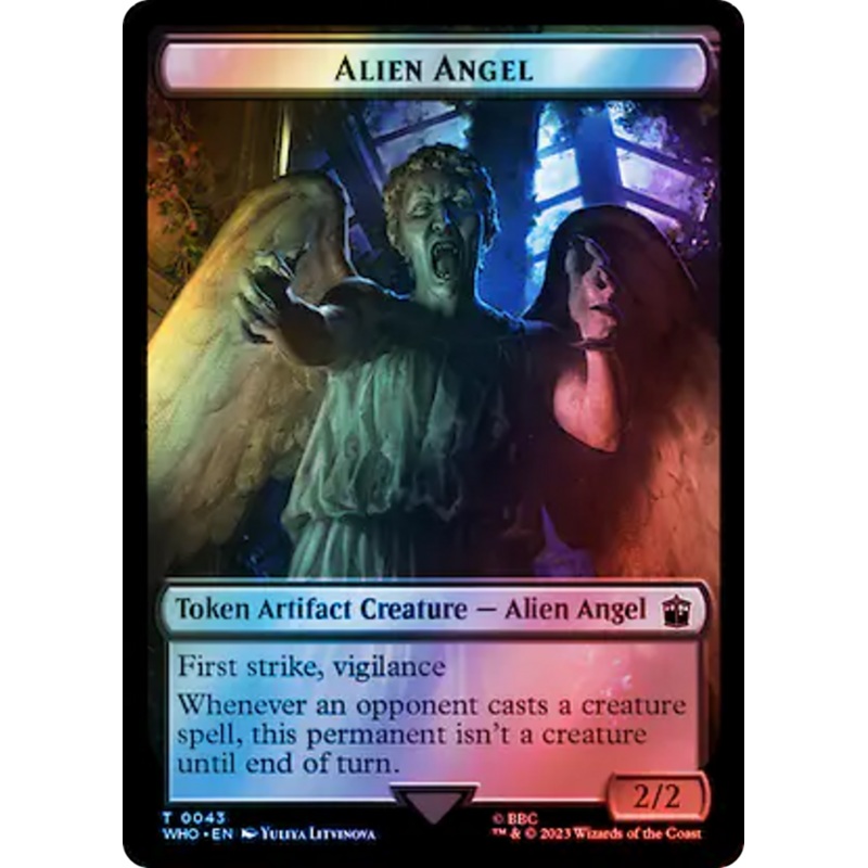 Alien Angel // Alien Salamander Double-Sided Token (Surge Foil) [Doctor Who Tokens]
